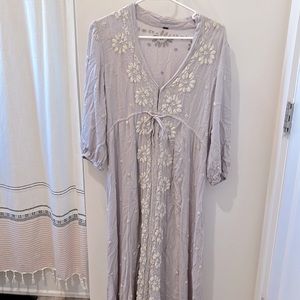 Free People Floral Embroidered Dress